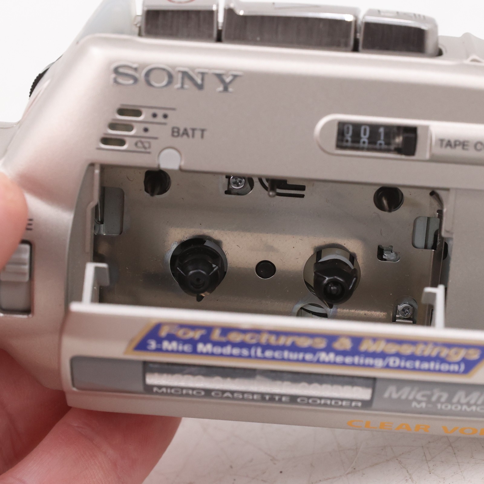 Sony M-100MC Microcassette Corder Voice Recorder Clear Voice Car Power Adapter