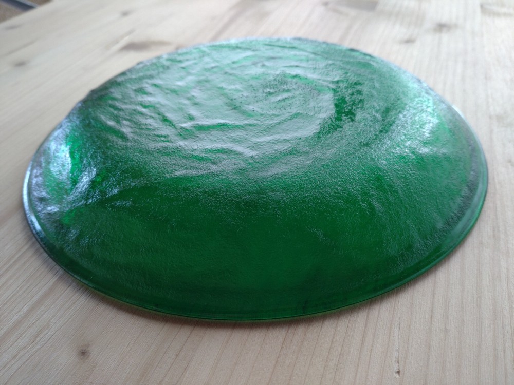 Green Textured Glass Plate