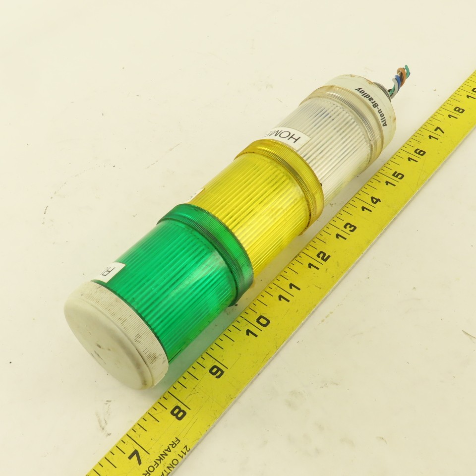 Allen Bradley 855E-GCB Light Stack 24V AC/DC Clear Yellow Green