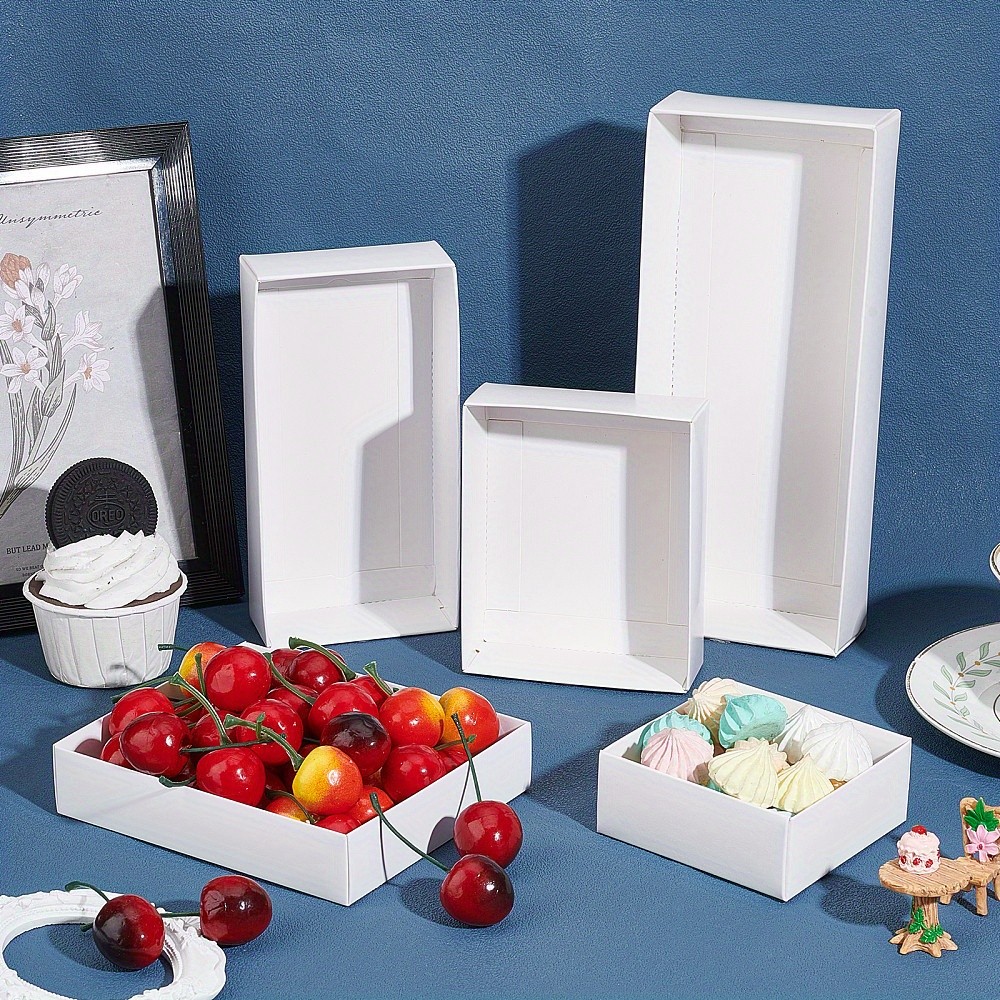 1bag 10pcs 5 style Present Gift Paper box White Square Paper Packaging boxes