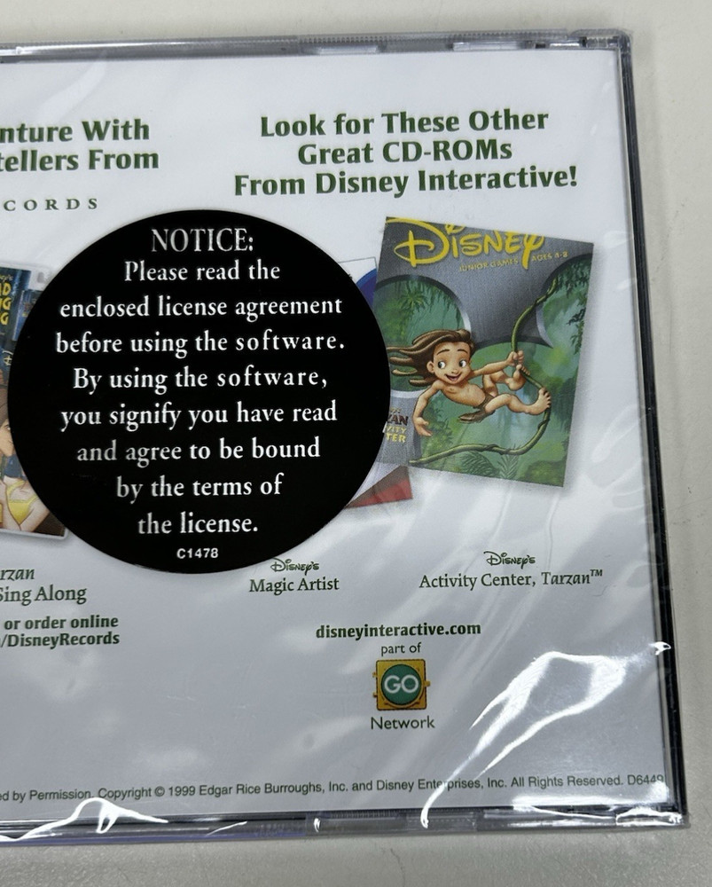 Disney Print Studio Tarzan PC CD Rom Program Manual Software Vintage