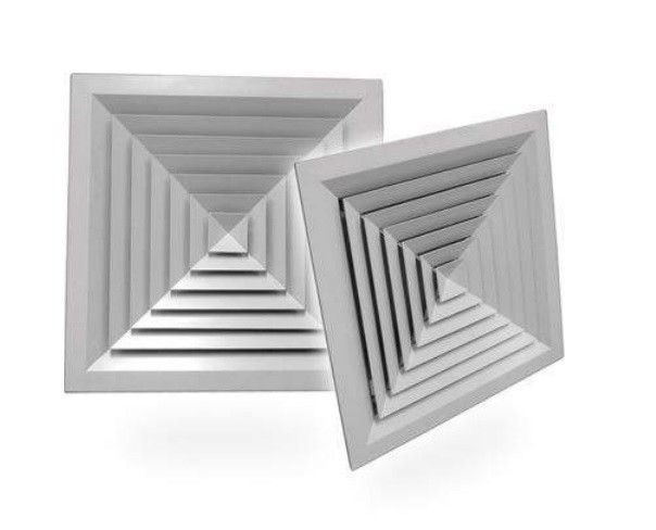 DUCT SQUARE 4 WAY LAY-IN DIFFUSER WITH ADAPTER Mode:LD4 595x595