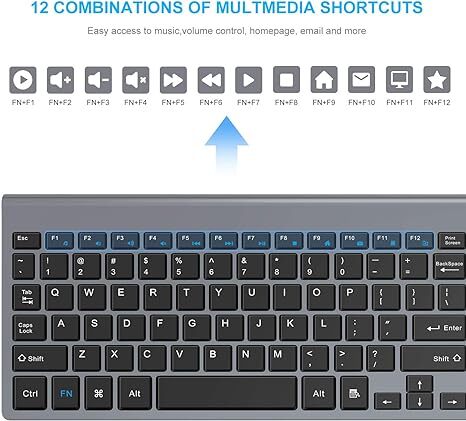 LeadsaiL Wireless Keyboard Mouse Combo Compact KF-10+LX001 - GREY