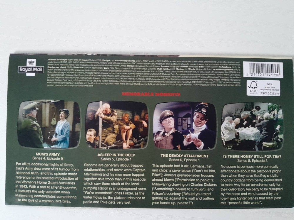 Dad's Army Stamps Presentation Pack Mint Plus FREE 1st & 2nd class sheets