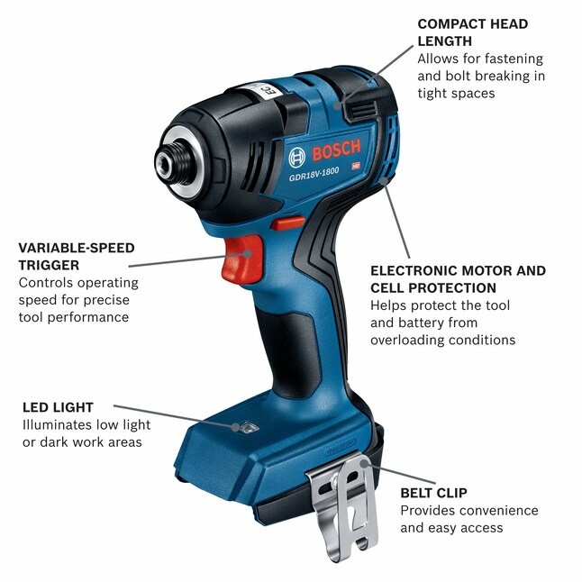 Bosch 18-volt 2-Tool Brushless Power Tool Combo Kit with Soft Case+ 2 Batteries