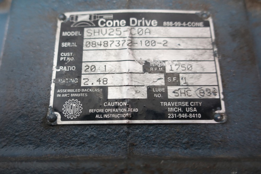 Cone Drive SHV25-C0A Right Angle Gear Reducer 20:1