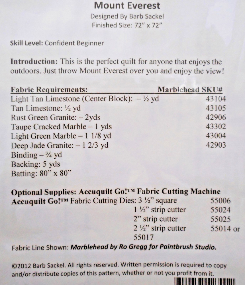 3 New Quilt Patterns-BQ-Broken Arrow-Mount Everest-All Patchwork #136