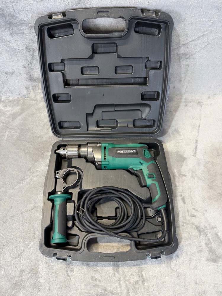 Masterforce 8.5 Amp Corded 1/2" Hammer Drill with Case & Handle 241-0730