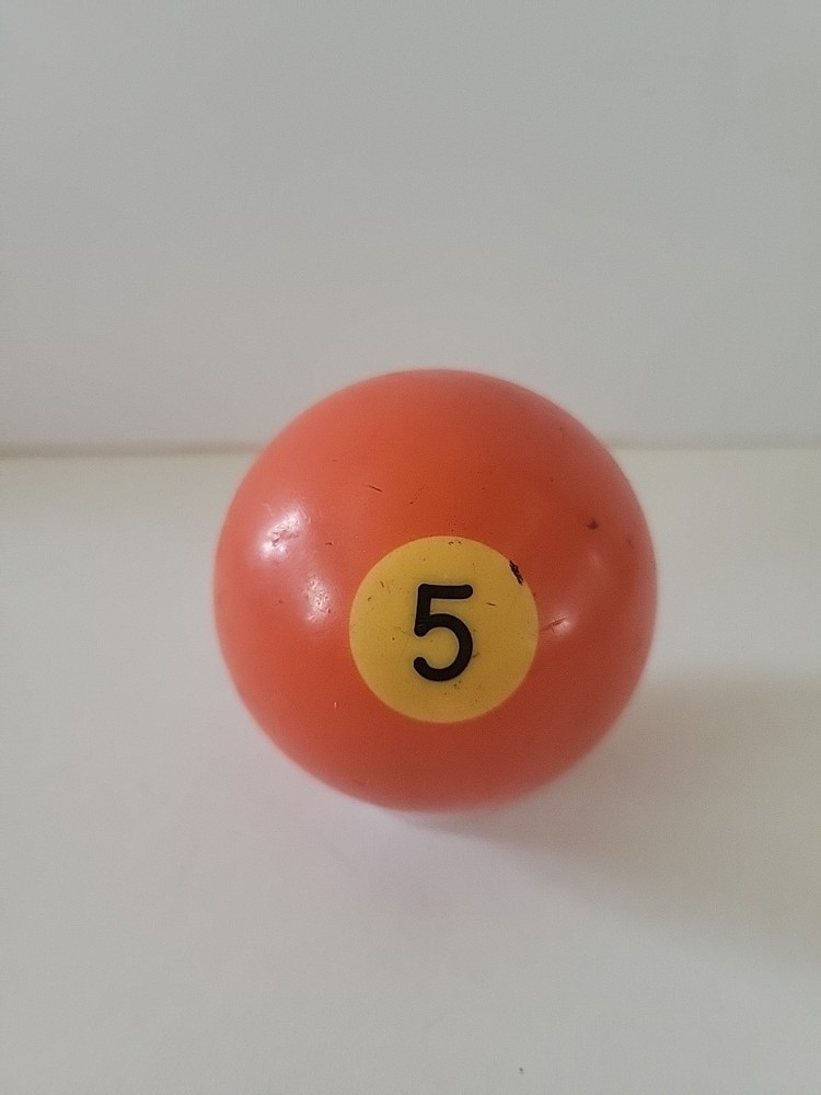 Vintage No. 5 Solid Orange Pool Ball Billiard 2" Replacement (D)