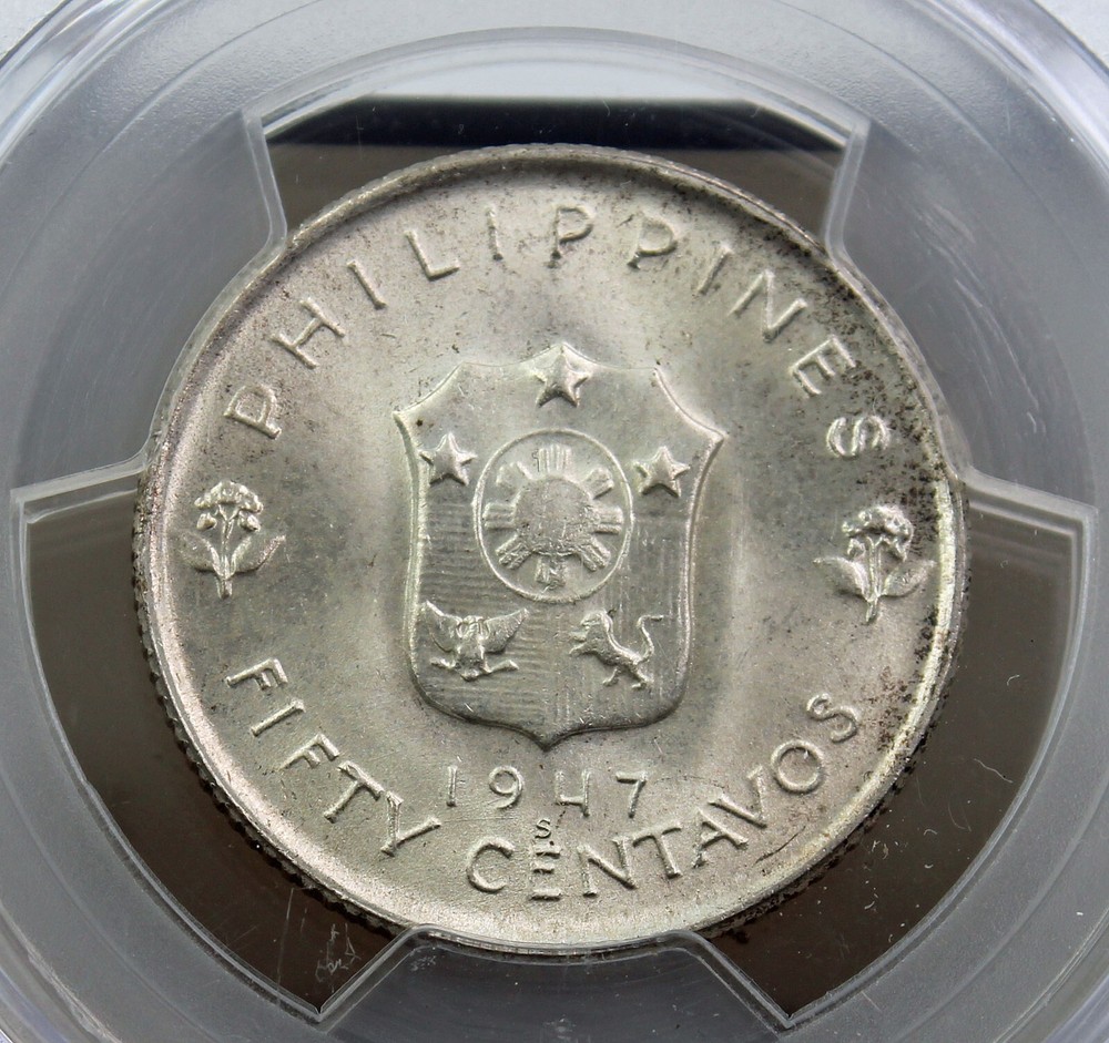 1947-S Philippines MacArthur 50 Centavos PCGS MS66