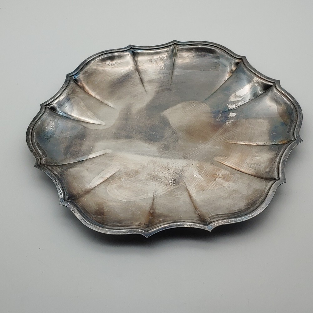 Vtg International SilverPlate 10.5” Shabby Chic Serving or Trinket/ Candle Bowl