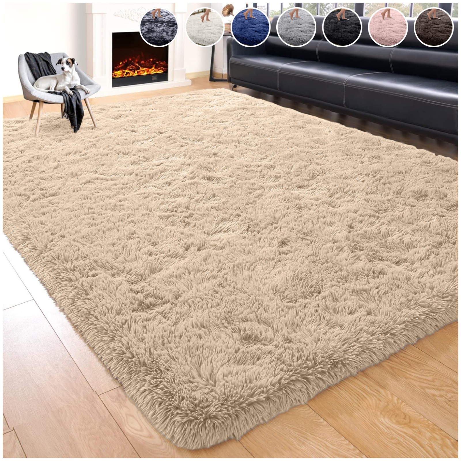 Super Soft Fluffy Shaggy Rugs Extra Large Area Rug Non Slip Runner Floor Mat USA