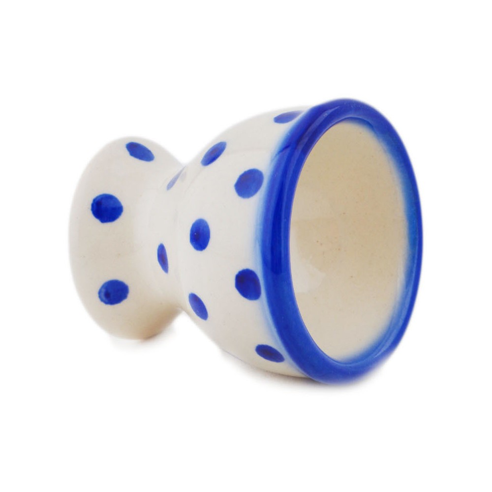 Polish Pottery Egg Holder 2" Blue Polka Dot