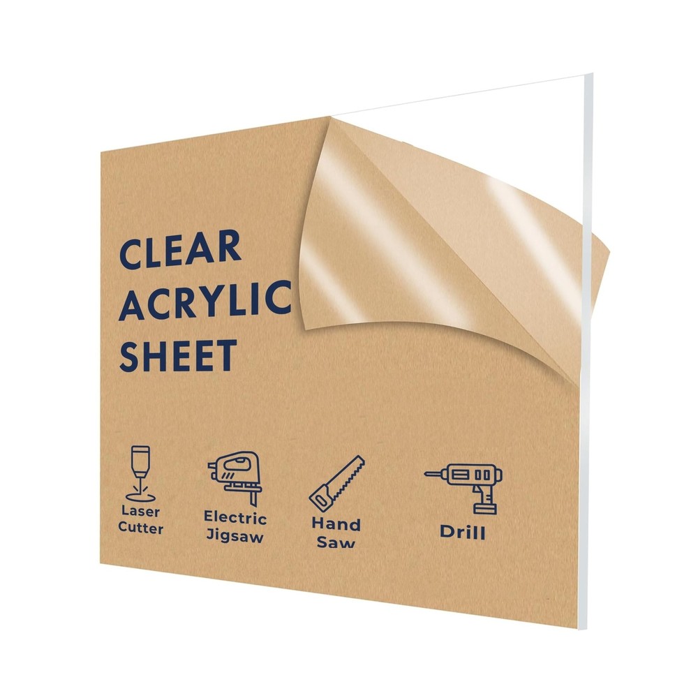 Falken Design Clear Acrylic Sheets - 24" x 60" - 1/2" Thick Plexiglass Sheets...