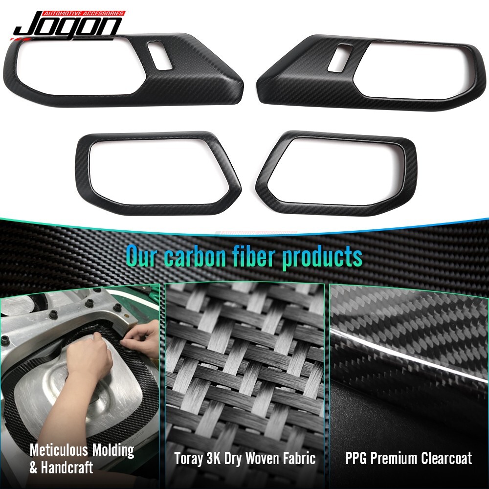 Real Matte Carbon Inner Door Bowl Handle Trim Panel For Ford Bronco 2021+ Raptor