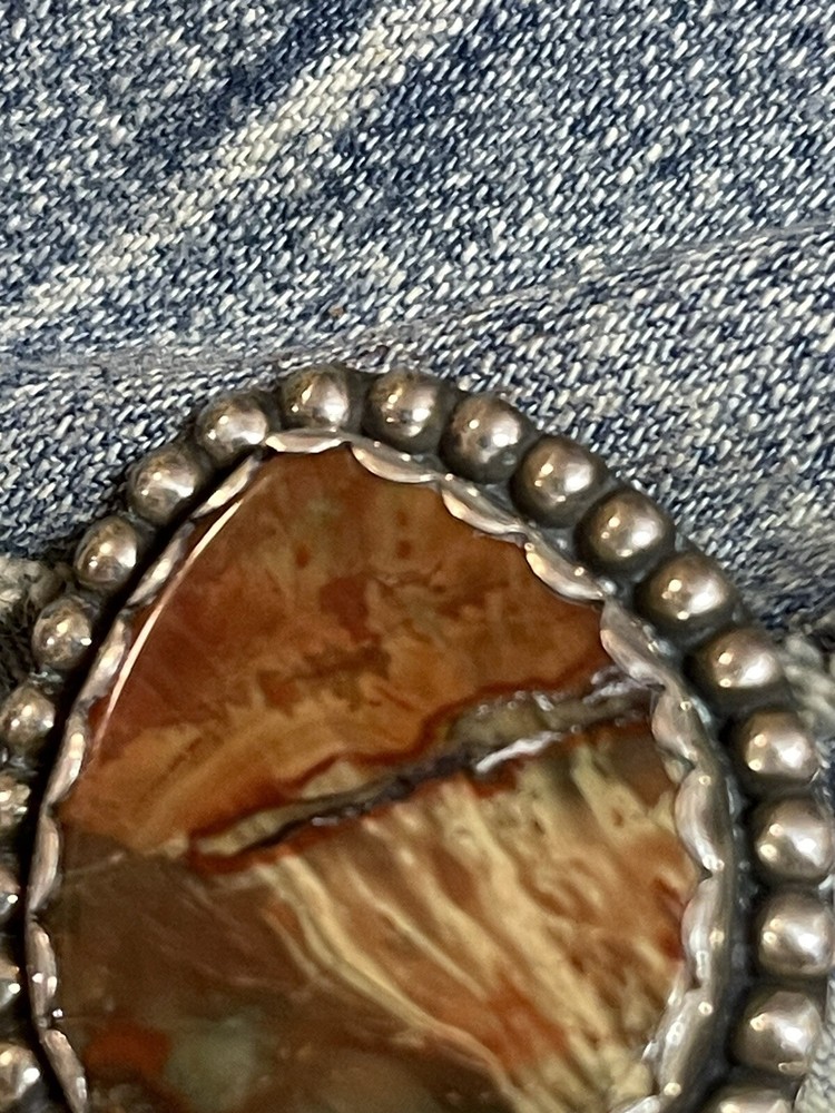 Artisan Sterling Silver Ring, Agate & Turquoise Signed, Free Shipping