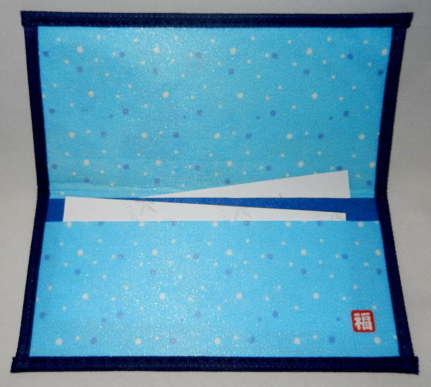 SET of 2 Japanese Rice Paper Wallets Two-Fold Wave & Fuji Mountain Made in Japan