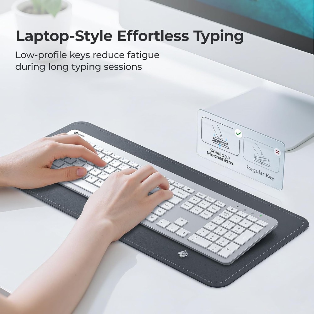 Wireless Keyboard and Mouse Combo Set for Apple Mac, Slim Size