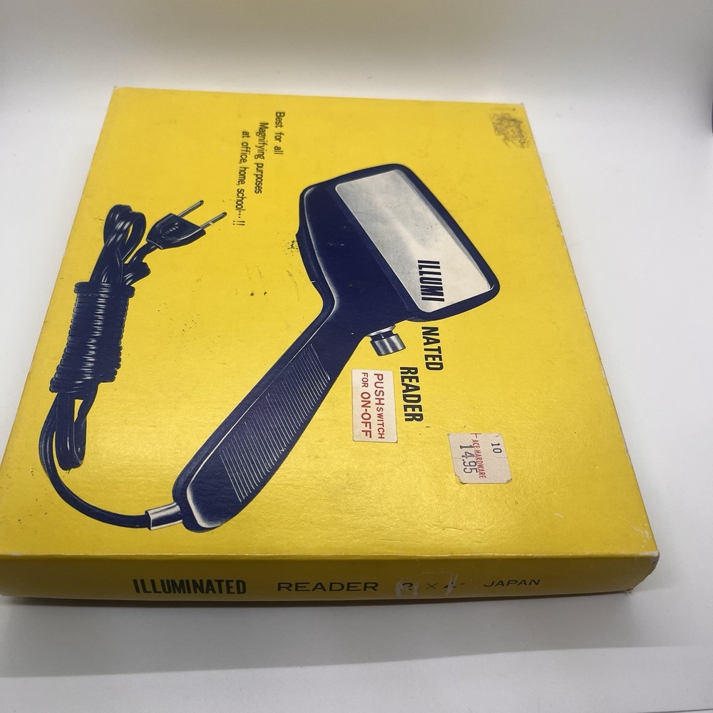 Vintage Compass Illuminated Reader Handheld Magnifying Glass In Box Works