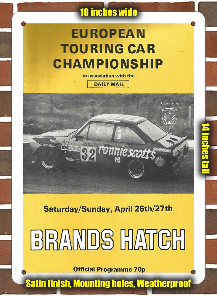 Metal Sign - 1980 Brands Hatch Circuit Racing Program - 10x14 inches