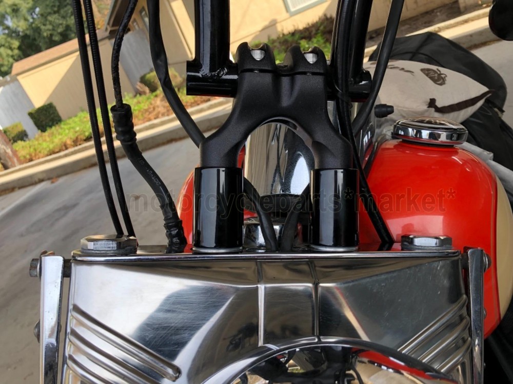 Motorcycle 1.75" Black Riser Extensions For Harley 1" Handlebars Softail Dyna
