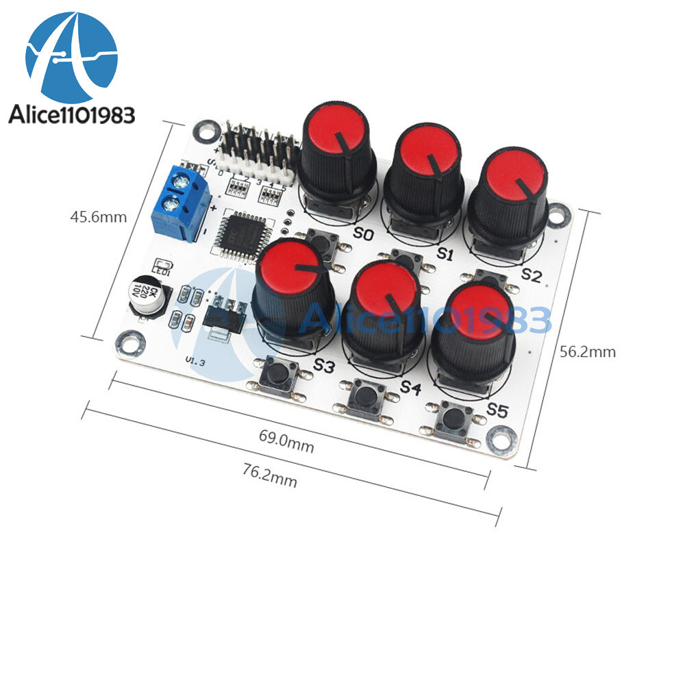 DC5-8.4V 6 Channel Knob Servo Controller Control Board Robot Arm Manipulator