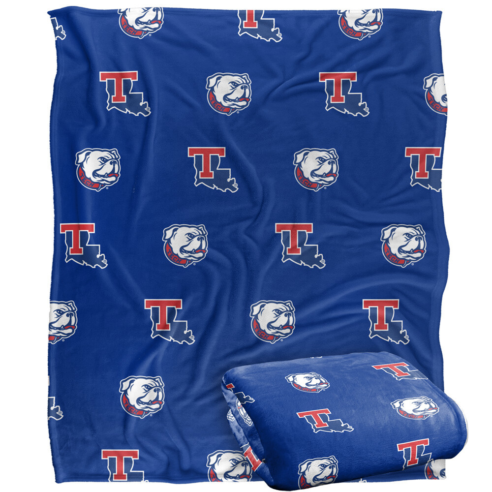 Louisiana Tech University Logo Pattern Silky Touch Super Soft Throw Blanket
