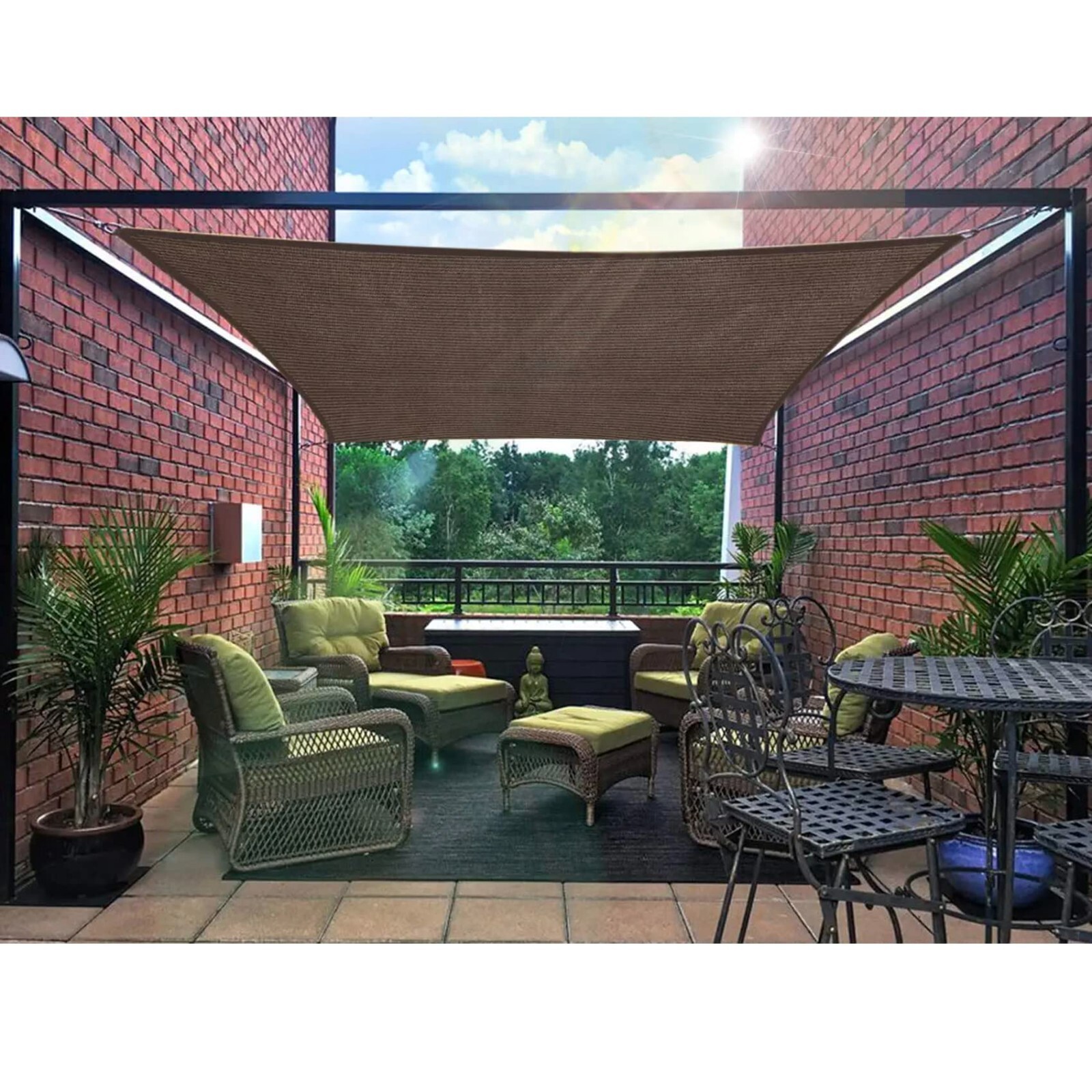 Rectangle/Square Sun Shade Sail Canopy, Patio Shade Cloth Outdoor Cover