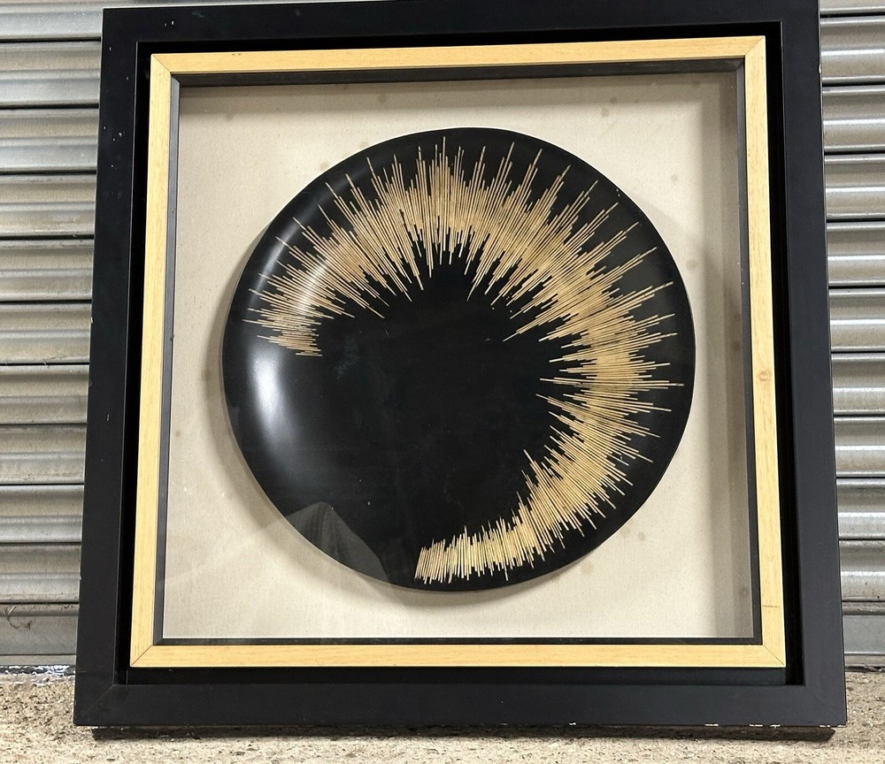 Very Large Glazed Unusual Ceramic Plate Abstract Art Work