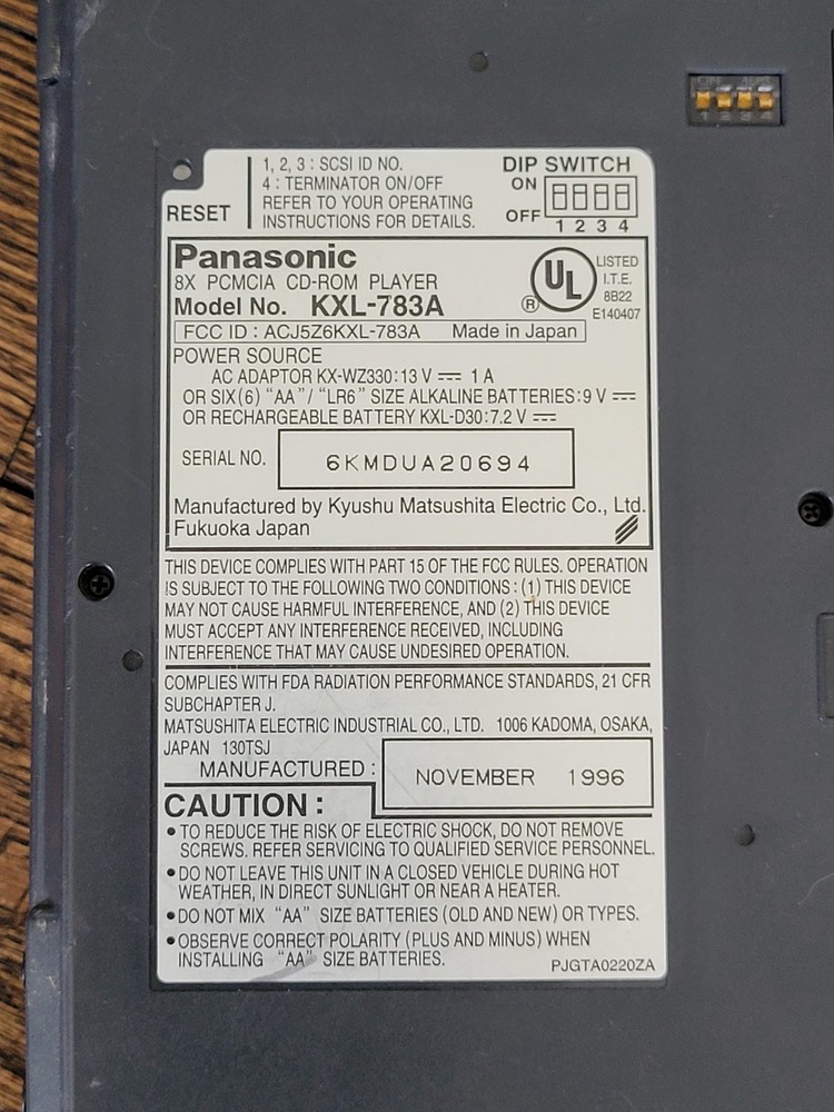 Panasonic KXL-783A Black Spatializer Speaker 8X CD ROM Player Unused READ