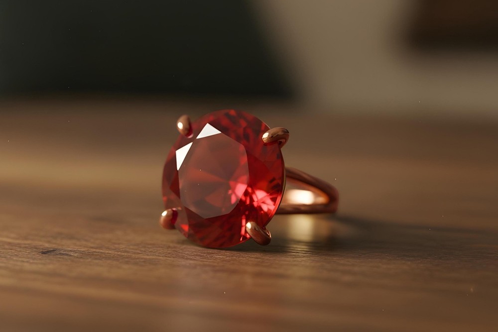 Sterling Silver Ruby Ring Handmade Round Cut Solitaire Engraved Gift