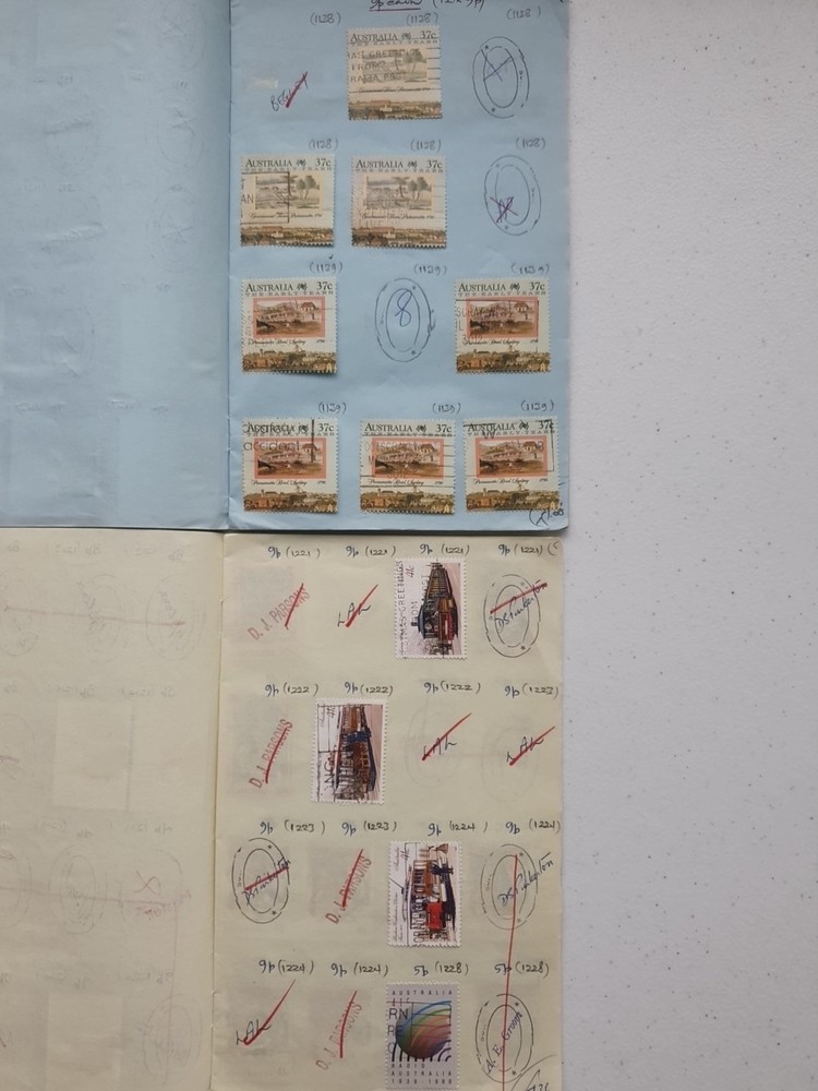 6 Stamp Approval Booklets Containing Austalia Stamps