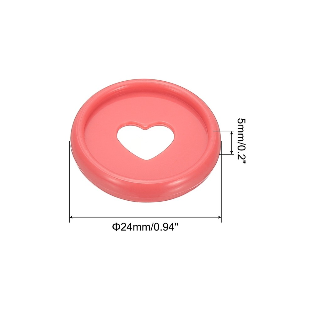 24mm Plastic Book Binding Discs, 22 Pack Expansion Discs Heart, Red