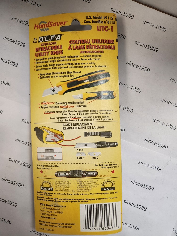 OLFA UTC-1 Auto-Lock Retractable Utility Knife #9115