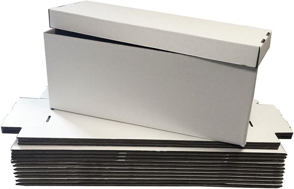 Comic Book Storage Box - 5 Count Long Comic Book Boxes with White Corrugated ...