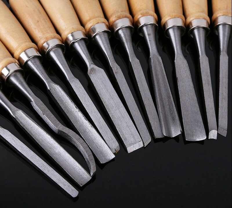 Professional Wood Carving Hand Chisel Set Woodworking Lathe Gouges Tools
