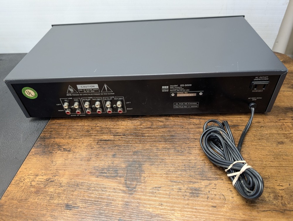BSR Model EQ-3000 Stereo Frequency Equalizer Spectrum Analyzer Vintage Works