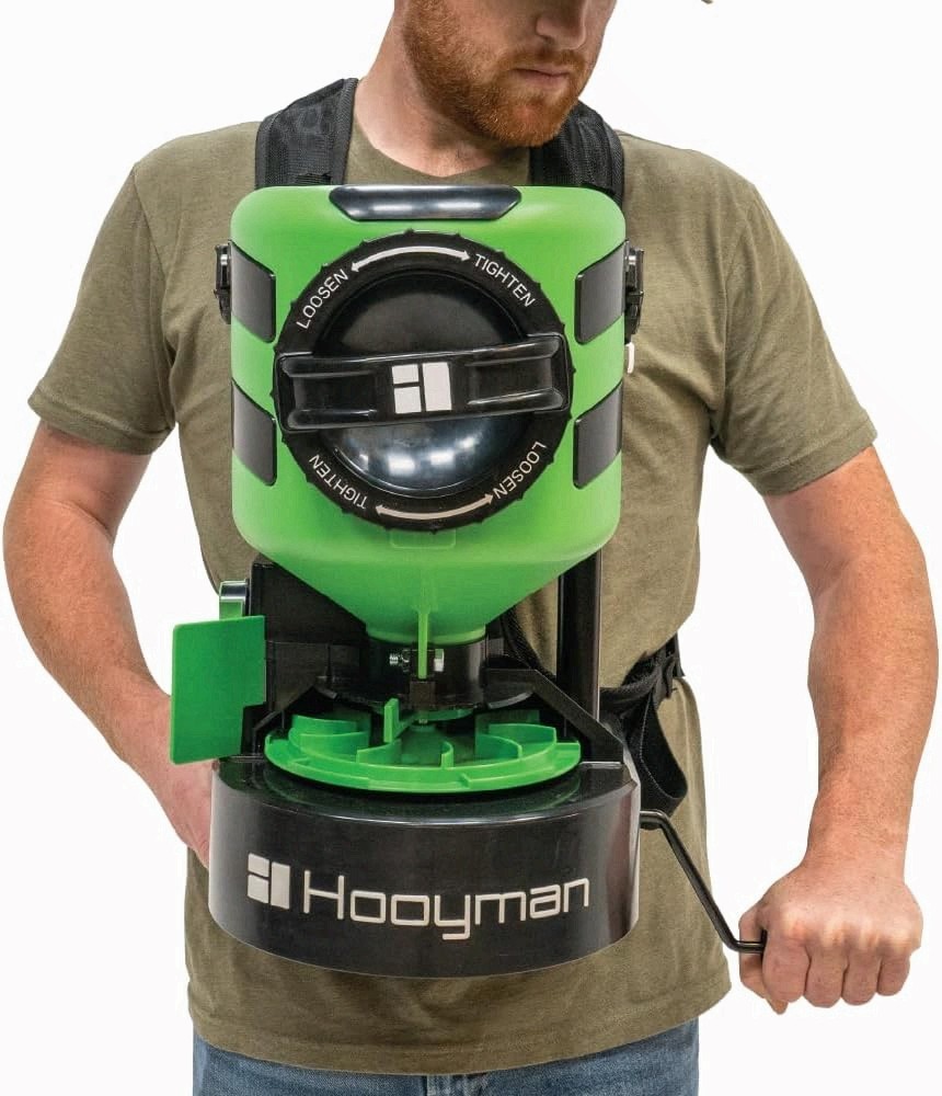 Hooyman 35lb Manual Seed Spreader Detaching Harness Adjustable Rate Food Plot