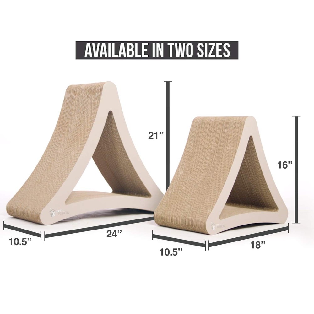 PetFusion 3-Sided Vertical Cat Scratcher Pad Lounge, Multiple Angles, 6 Usable