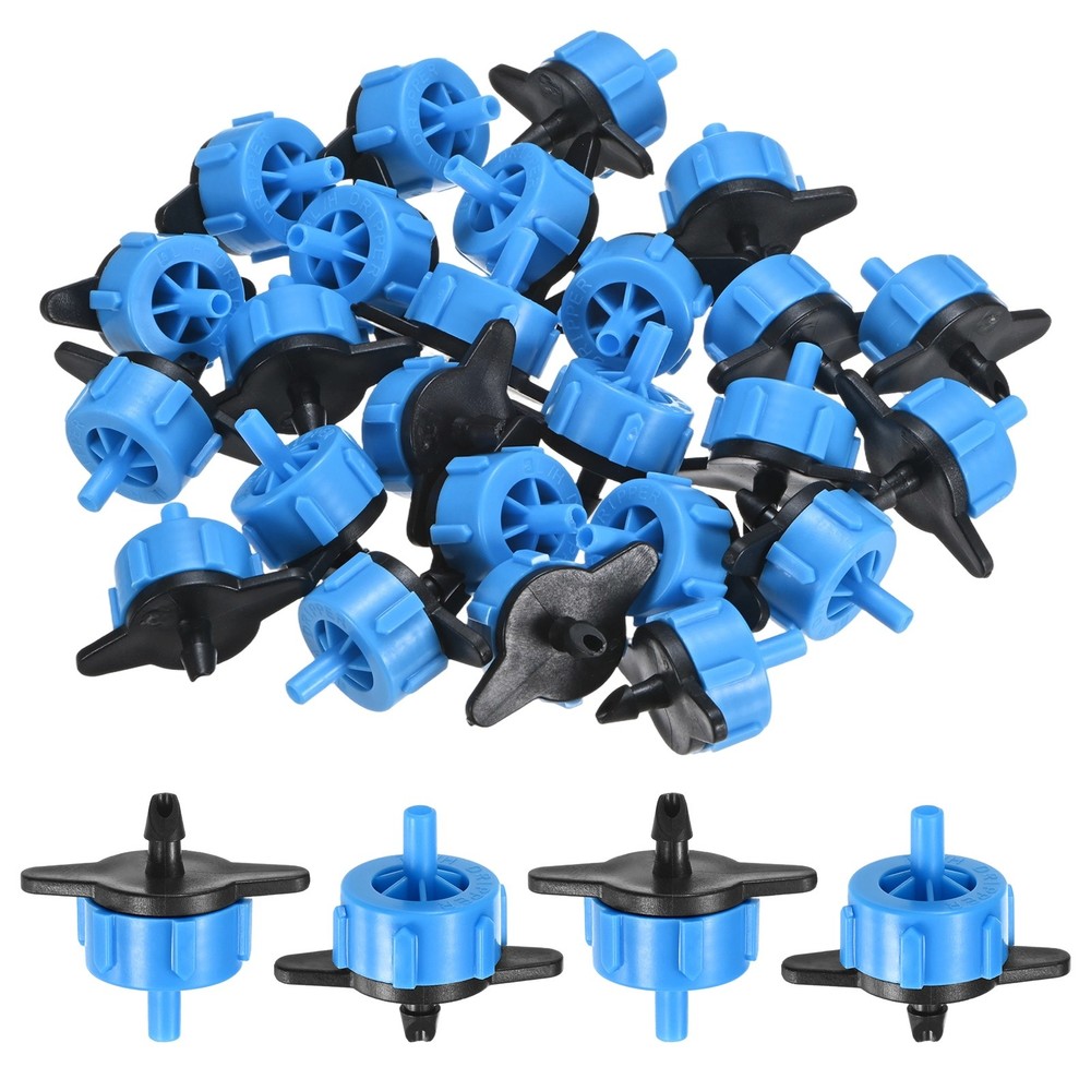50-Pack Drip Irrigation Emitters, 2 GPH Plastic Irrigation Drippers [Blue]