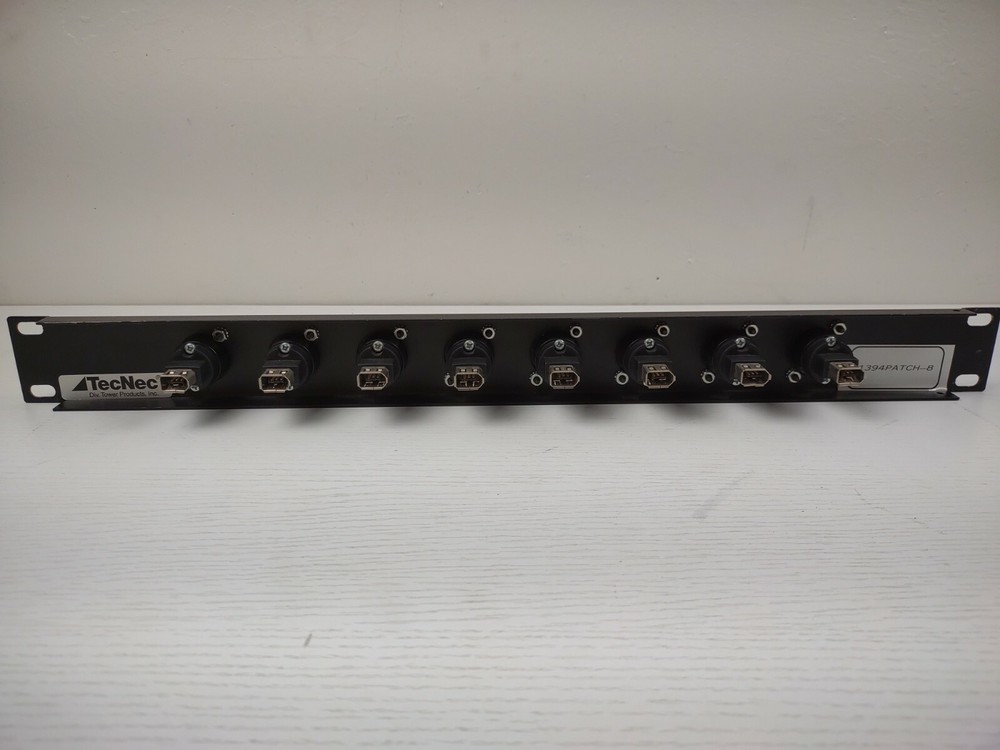 Tecnec 1394 Firewire Video 8 Input Output Patch Bay 1 Rack Unit 1394Patch-8