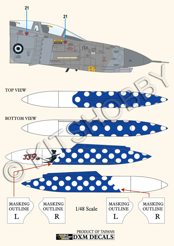 DXM decal 1/48 HAF & IRIAF F-4E / RF-4E Phantom Collection 2