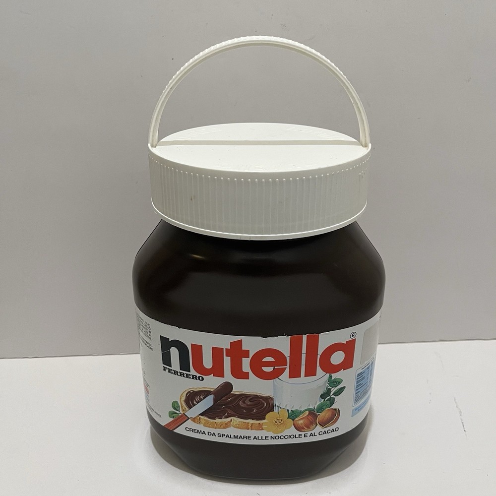 Giant Nutella Limited Edition EMPTY Jar Storage Container Collectable 11" Handle