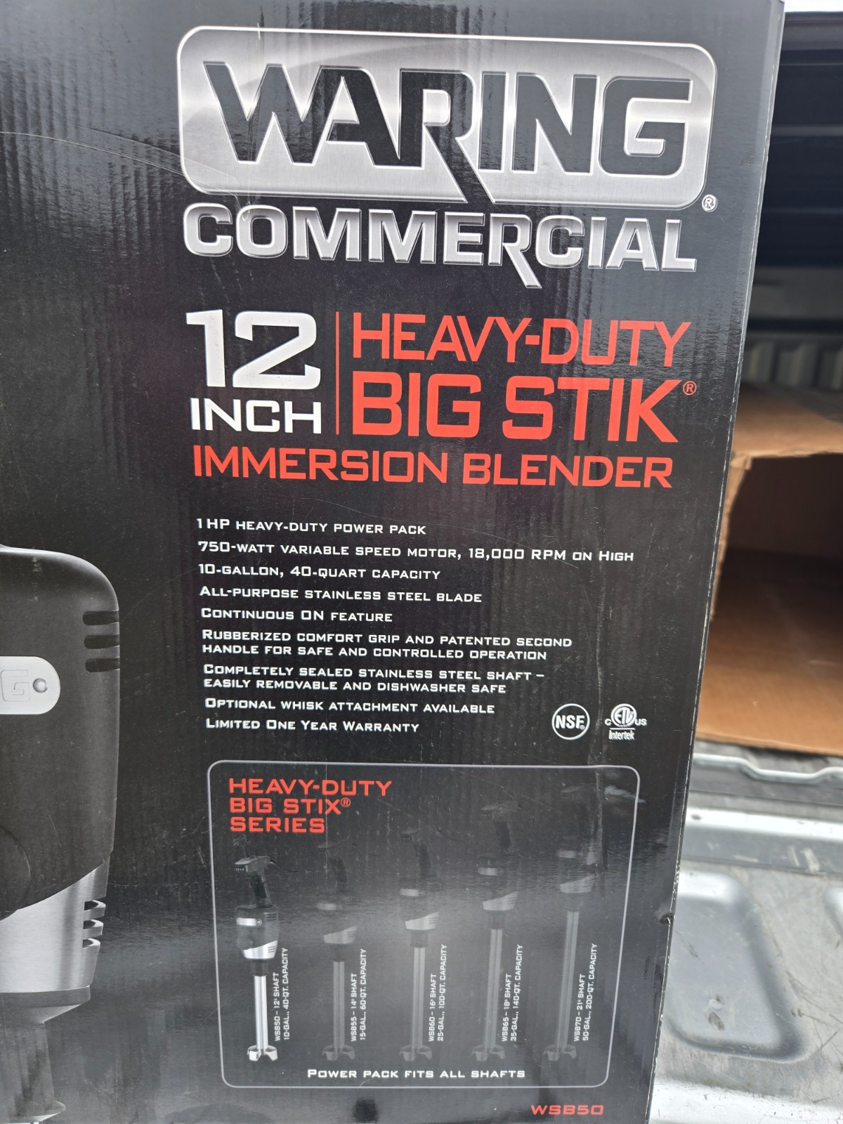 Waring WSB50 12" Variable Speed Heavy Duty Big Stik Immersion Blender