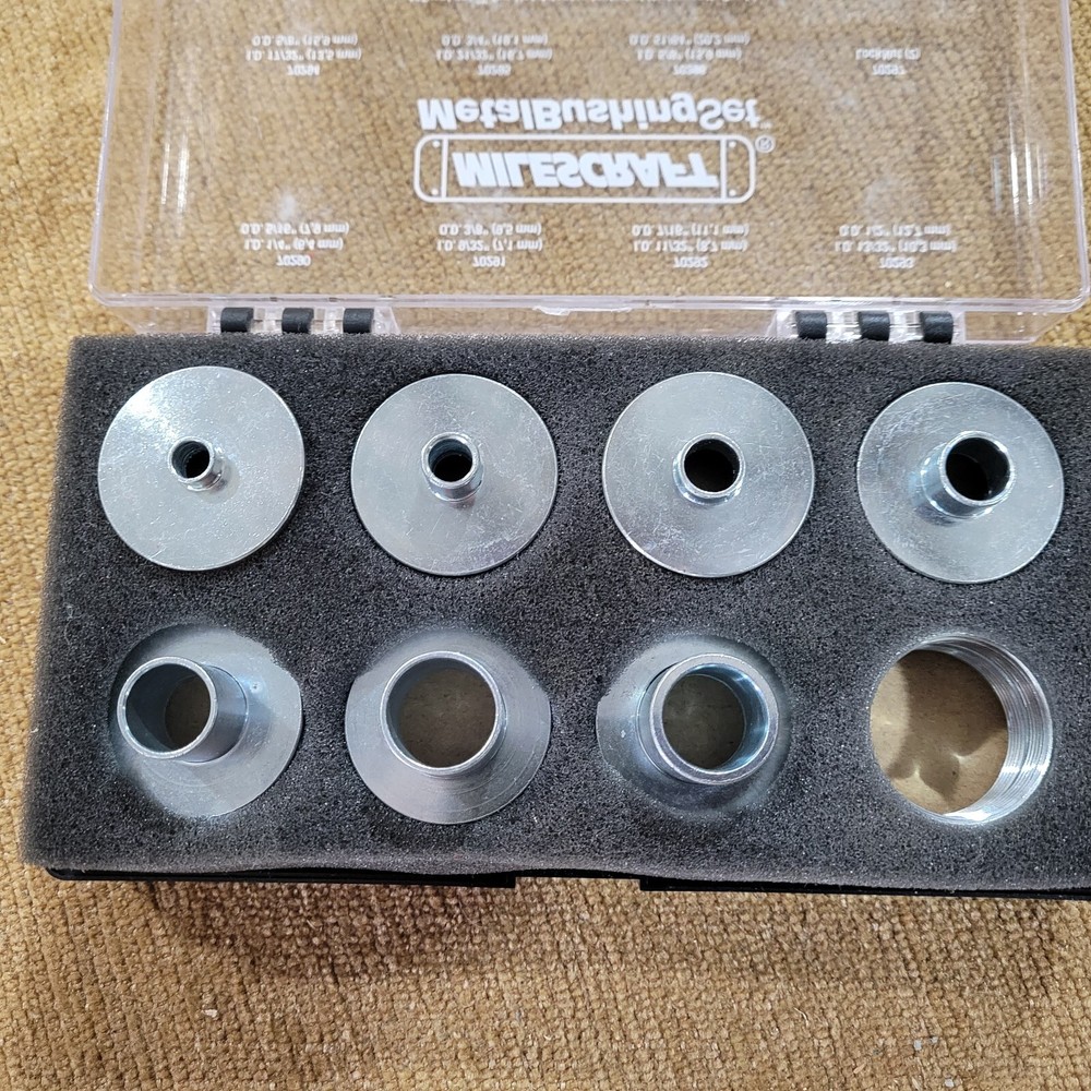 Milescraft Metal Bushing Set - Router Template Guide Set (10-Piece) + box