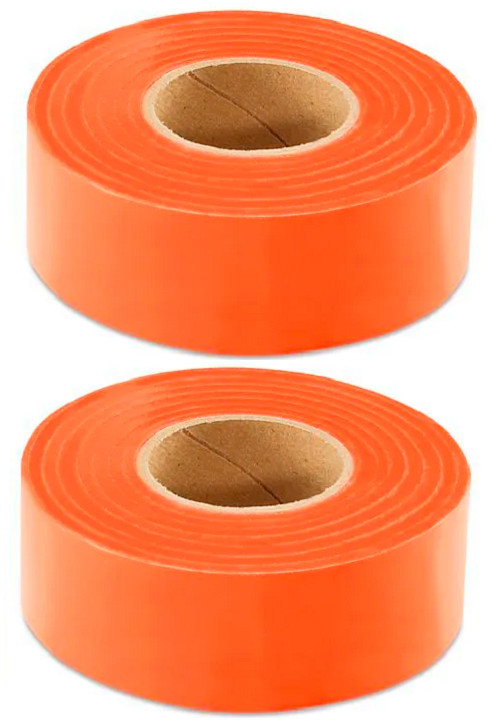 2 Fluorescent Flagging Tape (Orange) Trapping Supplies 2 Pack