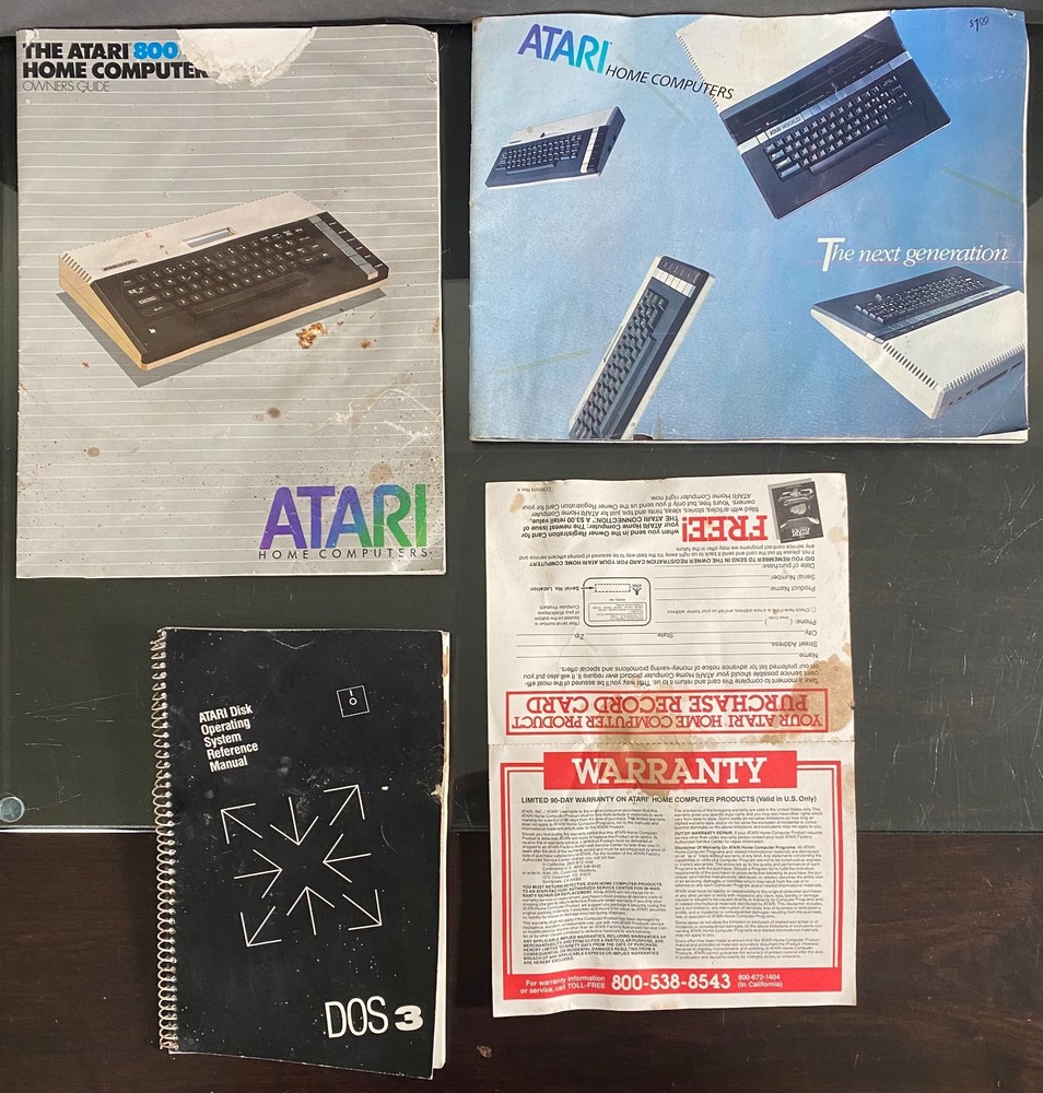 Vintage ATARI 800/XL Home Computer Owner's Guide DOS 3 Reference & Brochure