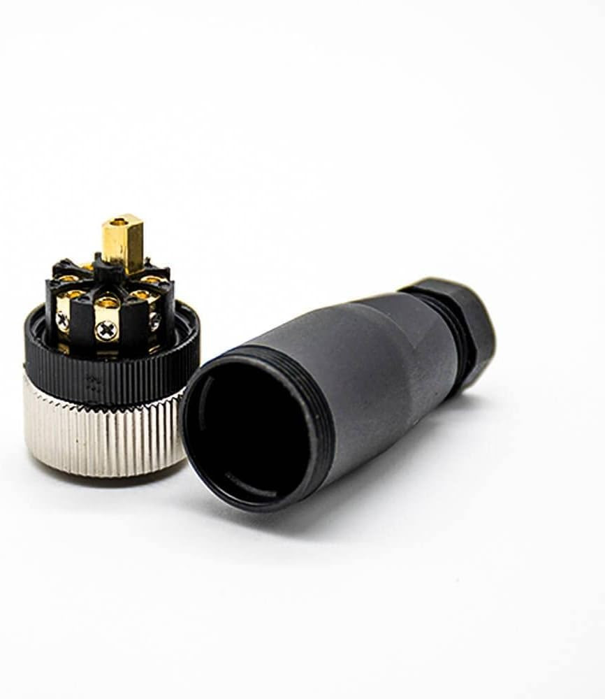M12 Cable Connector Circular Waterproof Aviation Plug Field Installable Screw