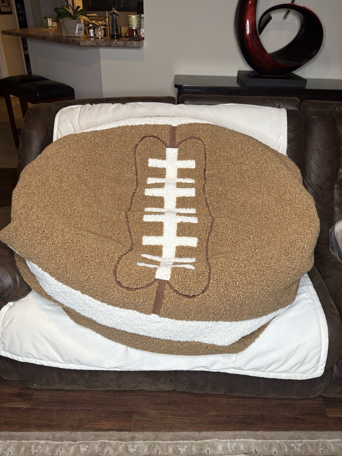 pottery barn Football Bean Bag Chair - Large 41" diameter -Bean Bag & Cover