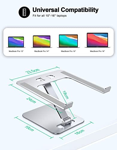 Foldable Laptop Stand Height Adjustable Ergonomic Computer Stand for Desk Alu...
